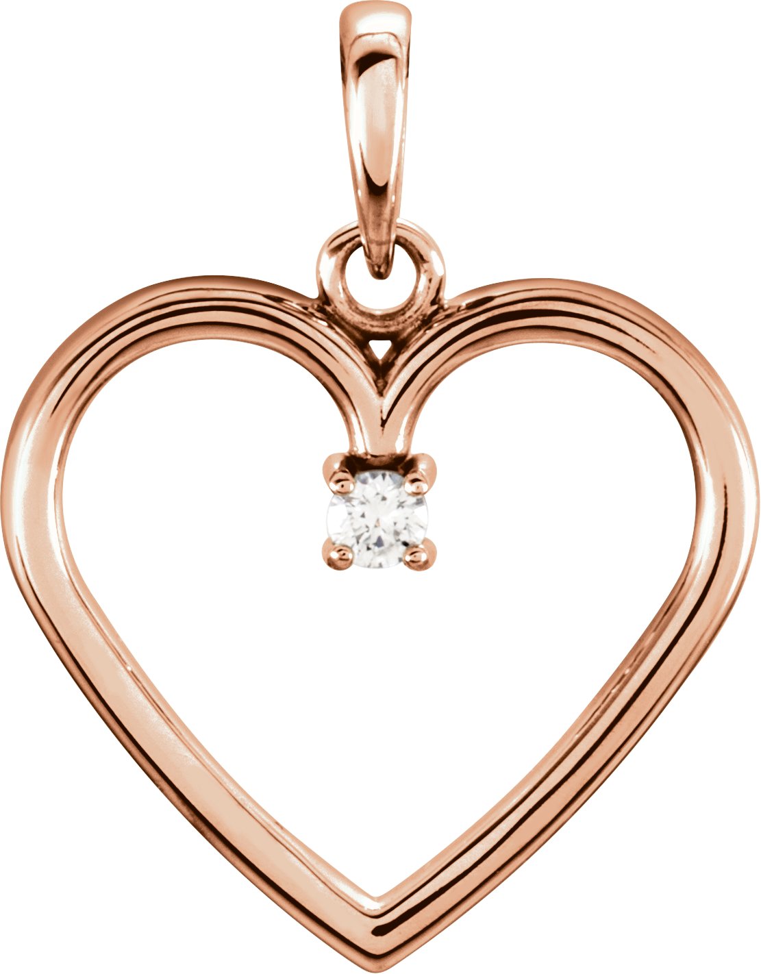 14K Rose .04 CTW Diamond Heart Pendant Ref. 10932307