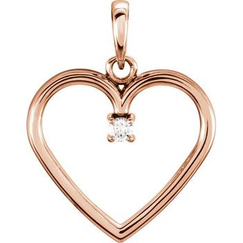 14K Rose .02 CTW Diamond Heart Pendant Ref. 10936574
