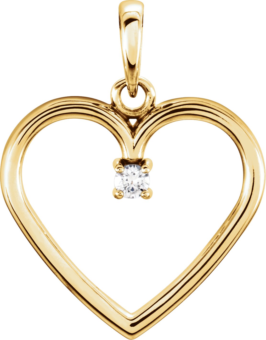14K Yellow .04 CTW Diamond Heart Pendant