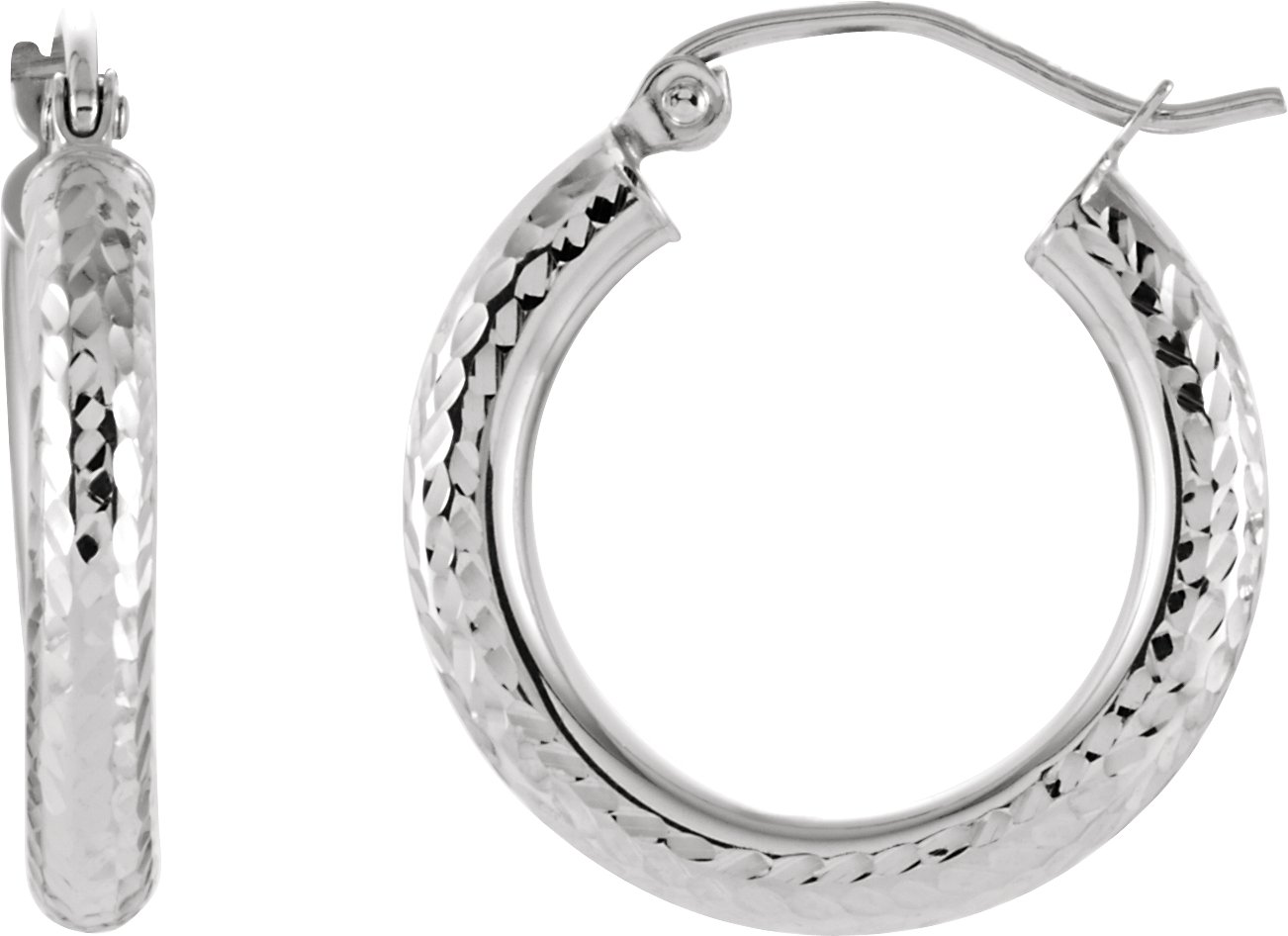 Diamond Cut Hoop Earrings