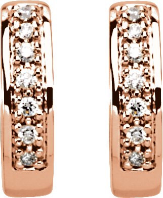 14K Rose 1/6 CTW Diamond Huggie Earrings