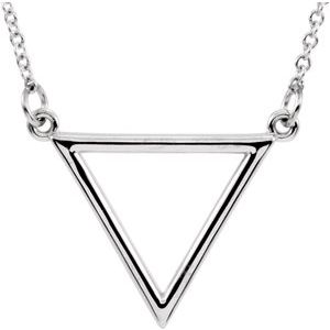 14K White Triangle 16" Necklace