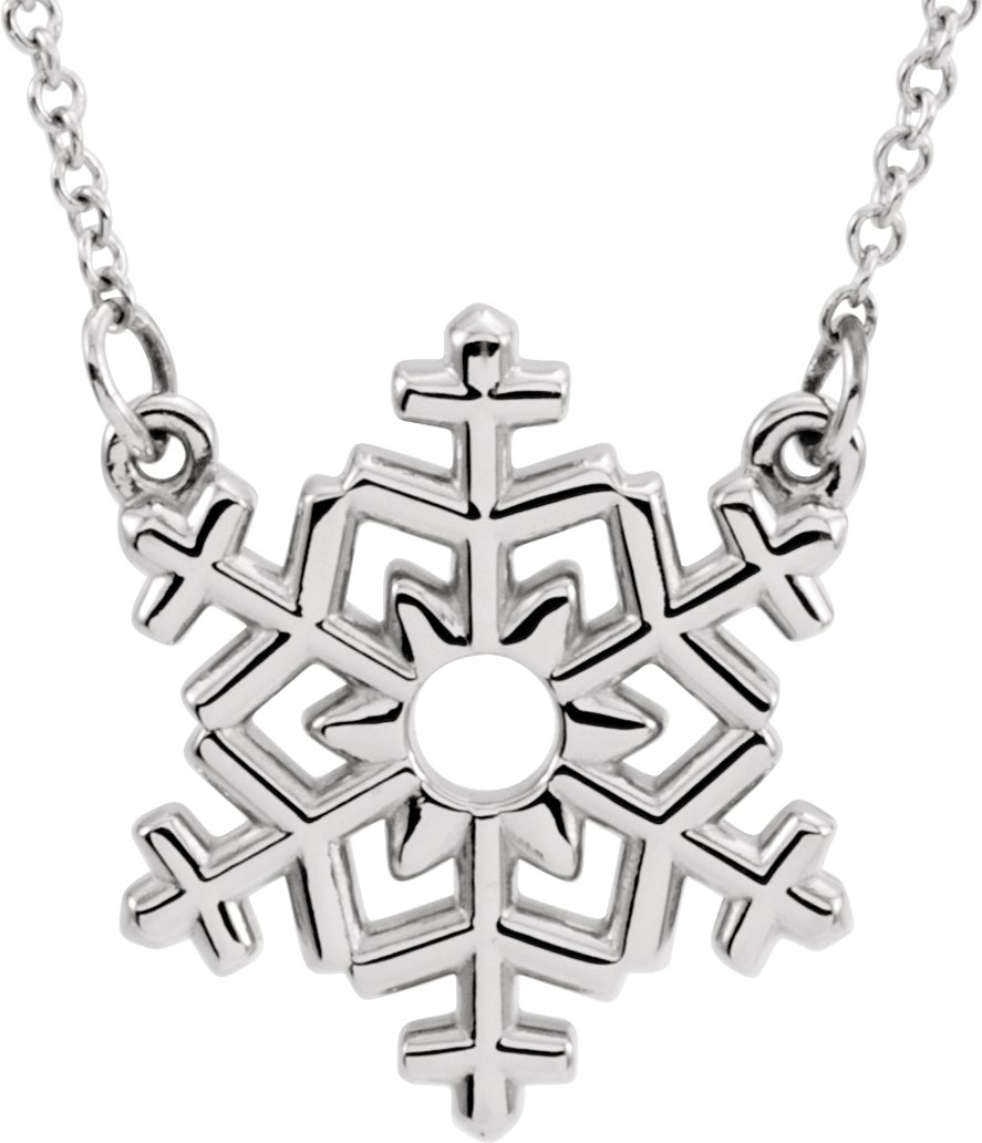 14K White Snowflake 16" Necklace
