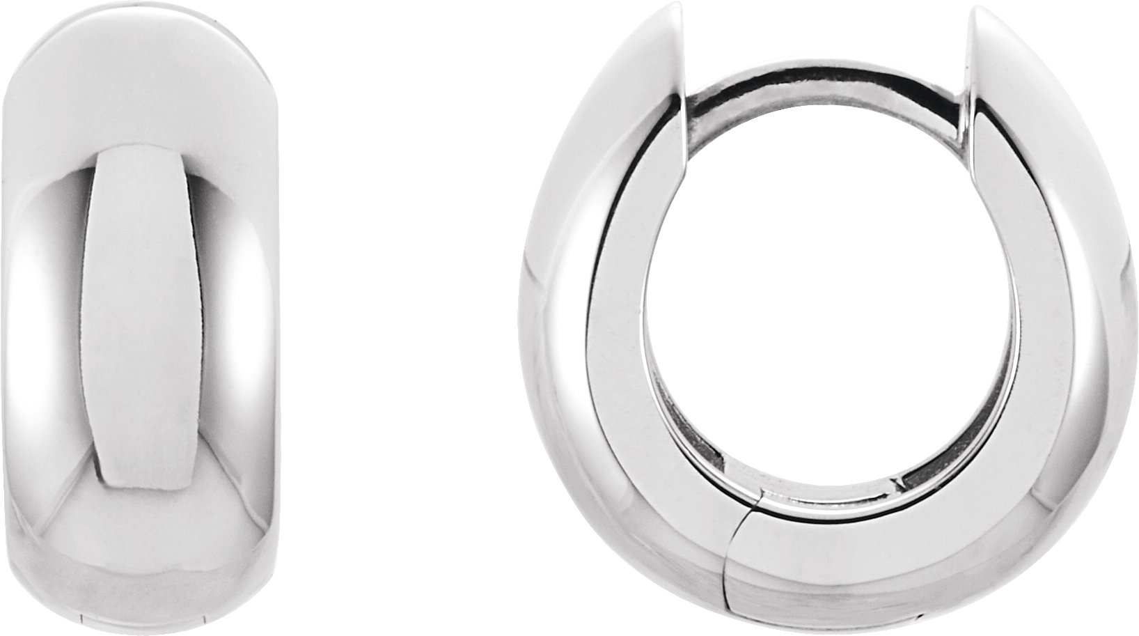 14KW Palladium Rhodium 12.75mm Hinged Earrings Ref 183633