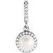 14K White Cultured White Freshwater Pearl & 1/10 CTW Natural Diamond Pendant 