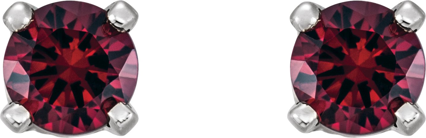 Alternative view of Round 4-Prong Youth Birthstone Stud Earrings