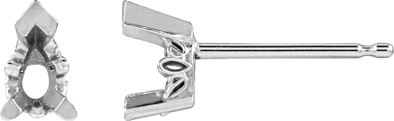 Pear V-End Scroll Setting® Earrings