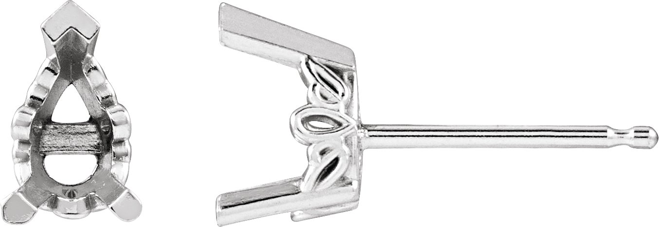 Pear V-End Scroll Setting® Earrings