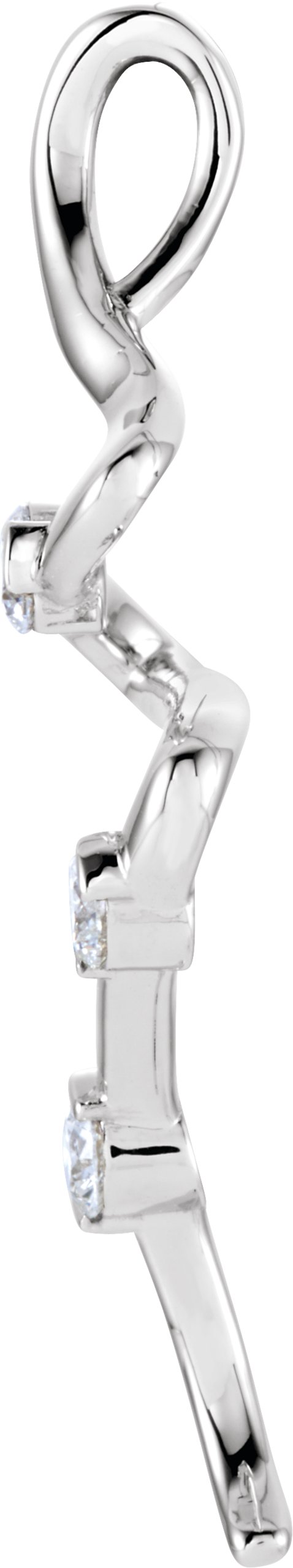 3/8 CTW Natural Diamond Three-Stone Pendant view 2