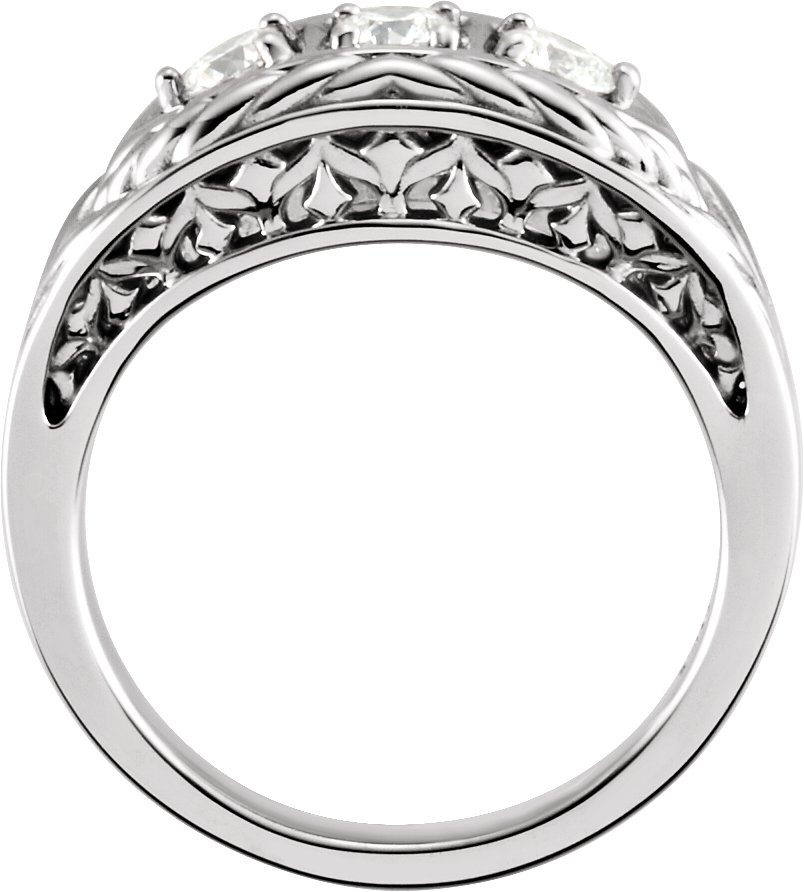 1/2 CTW Natural Diamond Three-Stone Ring view 2
