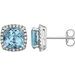 14K White Natural Sky Blue Topaz & .06 CTW Natural Diamond Earrings   