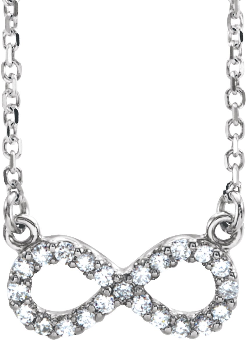 14K White 1/8 CTW Natural Diamond Infinity 16 1/2 Necklace