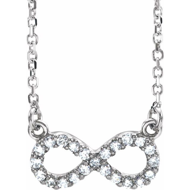14K White 1/6 CTW Natural Diamond Infinity 17" Necklace