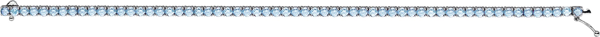 14K White Natural Aquamarine Line 7.25