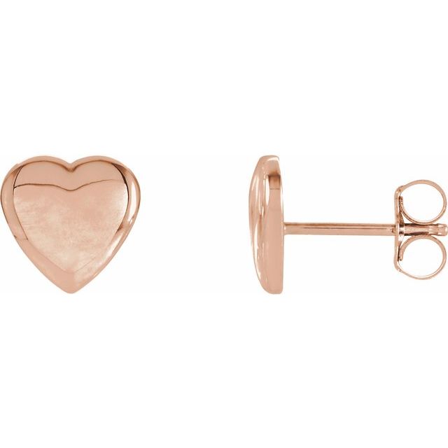 14K Rose Heart Earrings