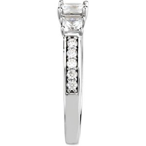 14K White 7/8 CTW Natural Diamond Engagement Ring -4