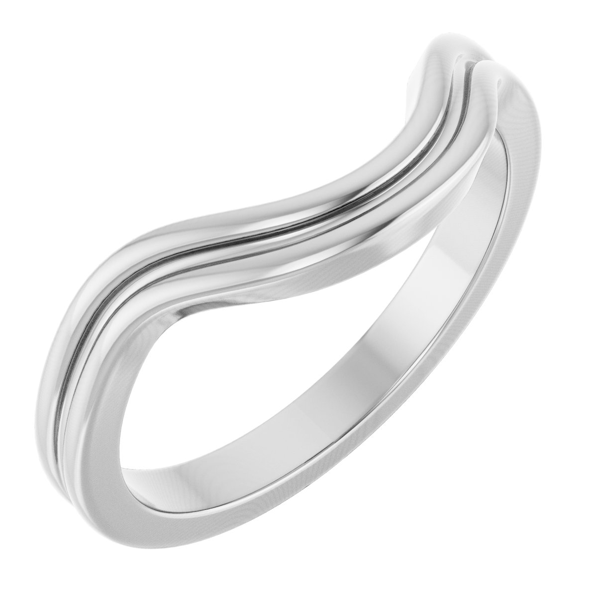 Contour Band – 14K White Gold
