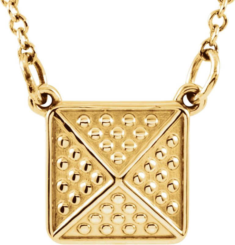 Granulated Pyramid Necklace or Center