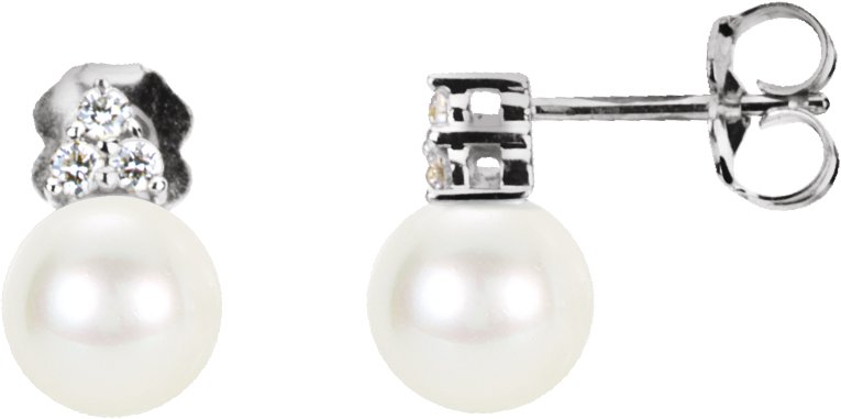 Freshwater Cultured Pearl and Diamond Earrings Ref. 2746185