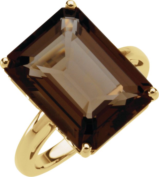 Natural Smoky Quartz Scroll Ring