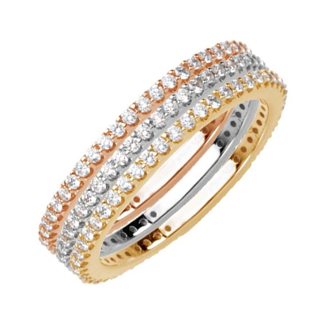 14K Yellow 1/3 CTW Diamond Stackable Ring Size 4