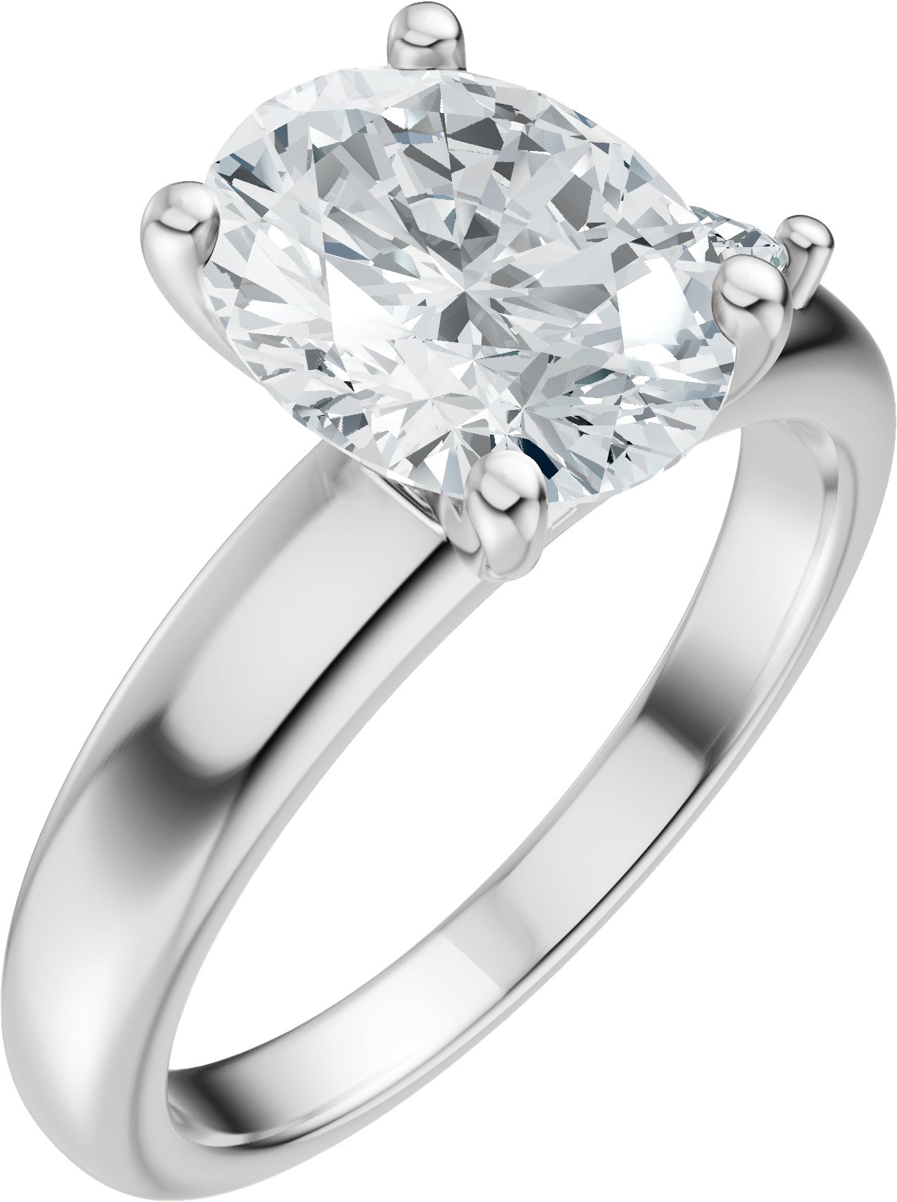 14K White 9x7 mm Oval 1/4 CTW Lab-Grown Diamond Semi-Set Engagement Ring