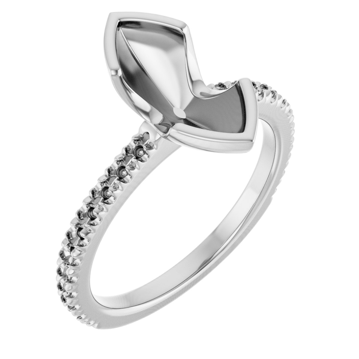 Half-Bezel Engagement Ring