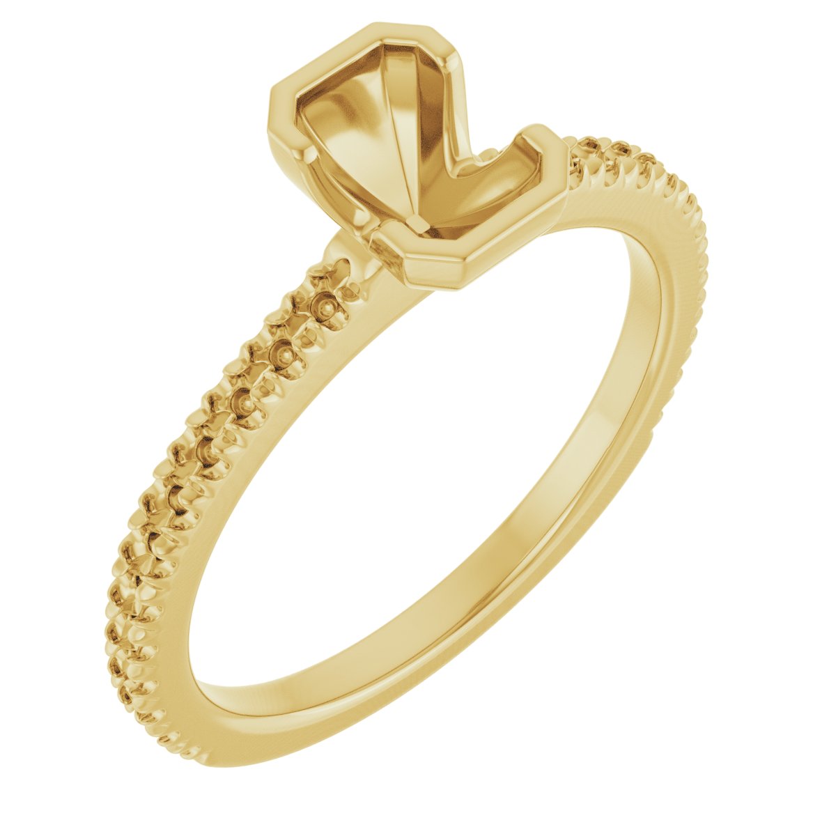 Half-Bezel Engagement Ring