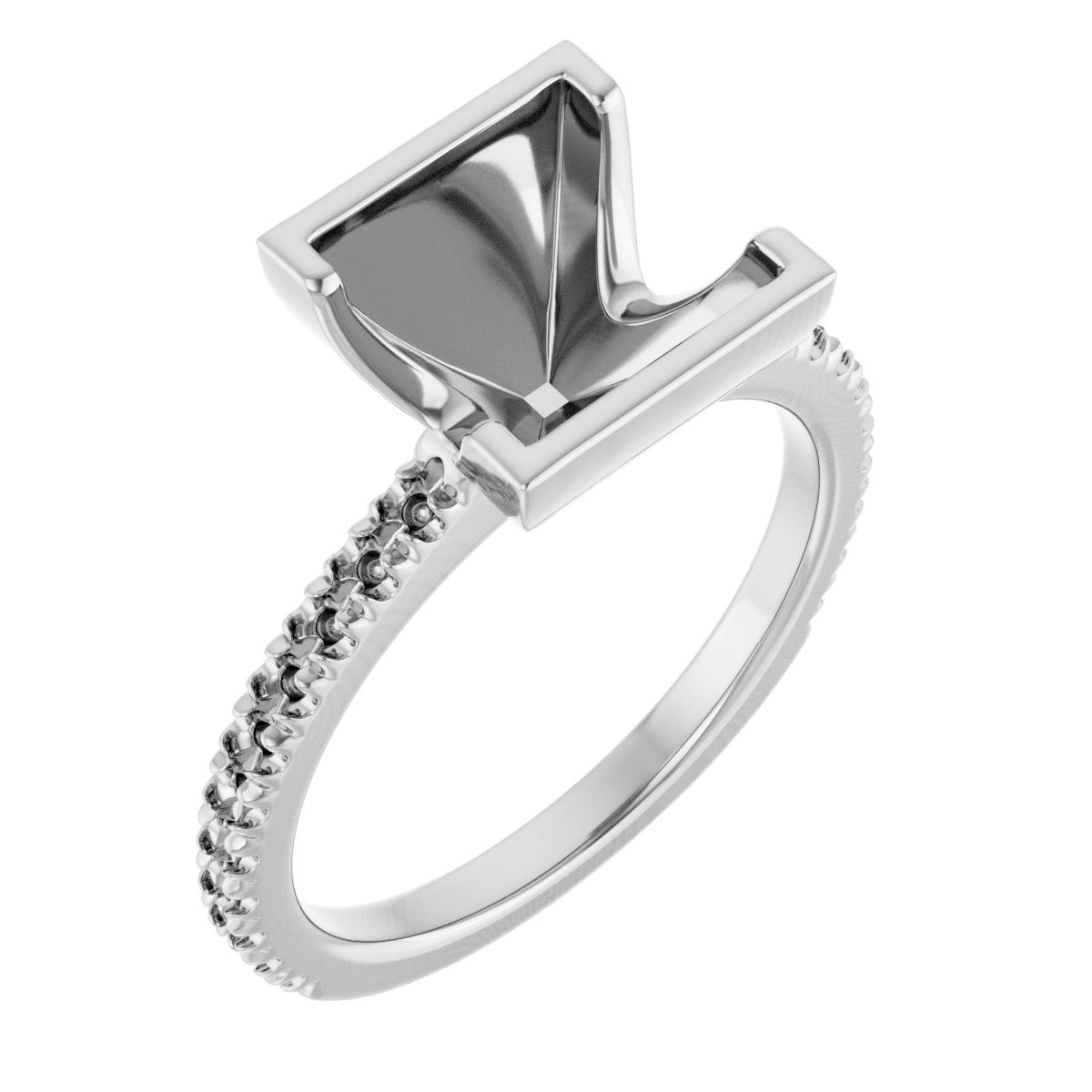 Half-Bezel Engagement Ring