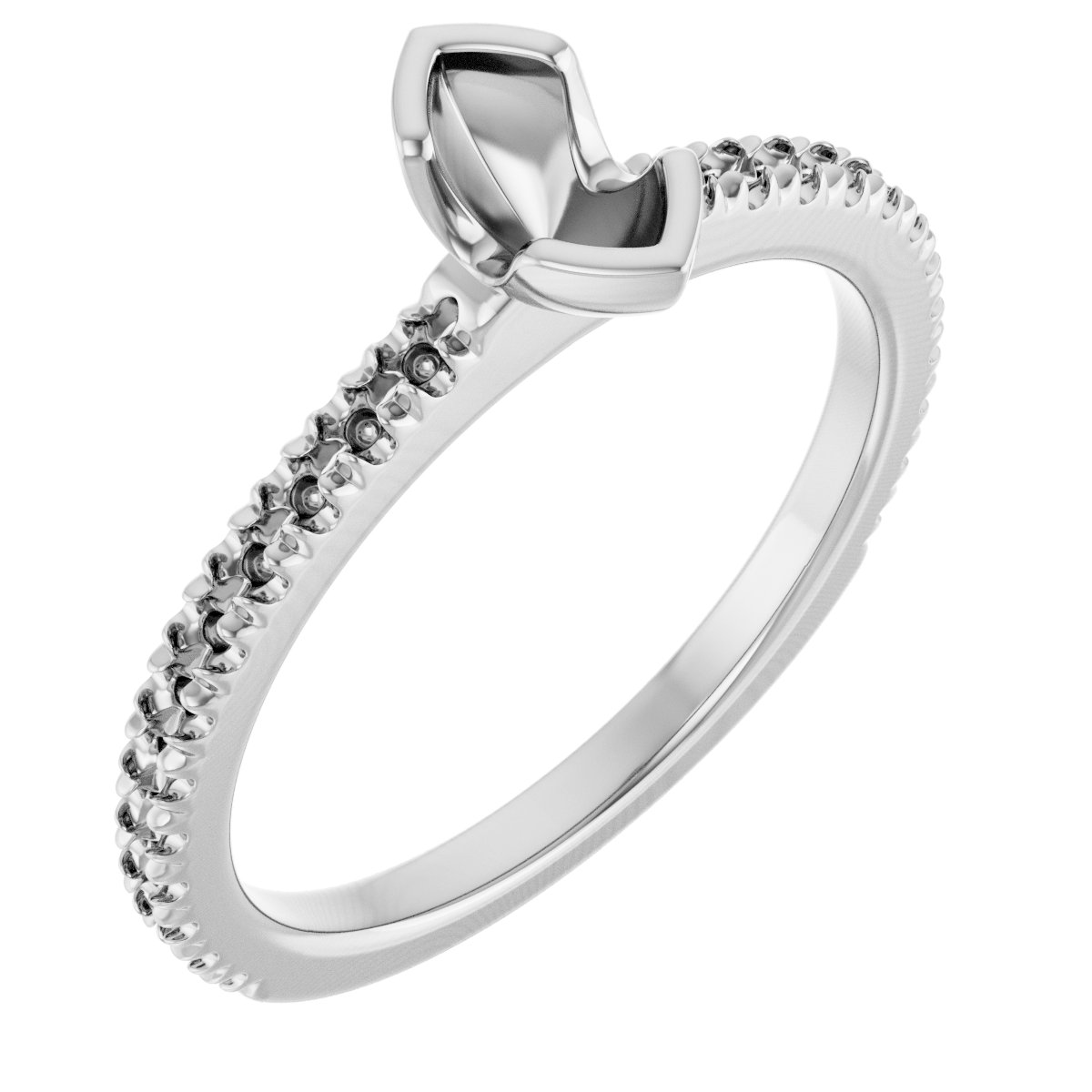 Half-Bezel Engagement Ring