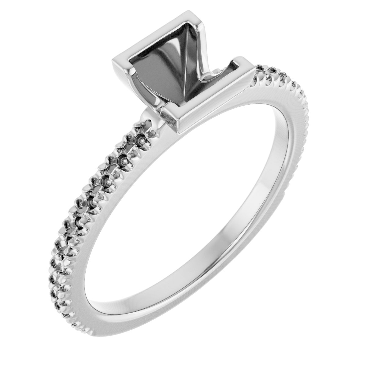 Half-Bezel Engagement Ring