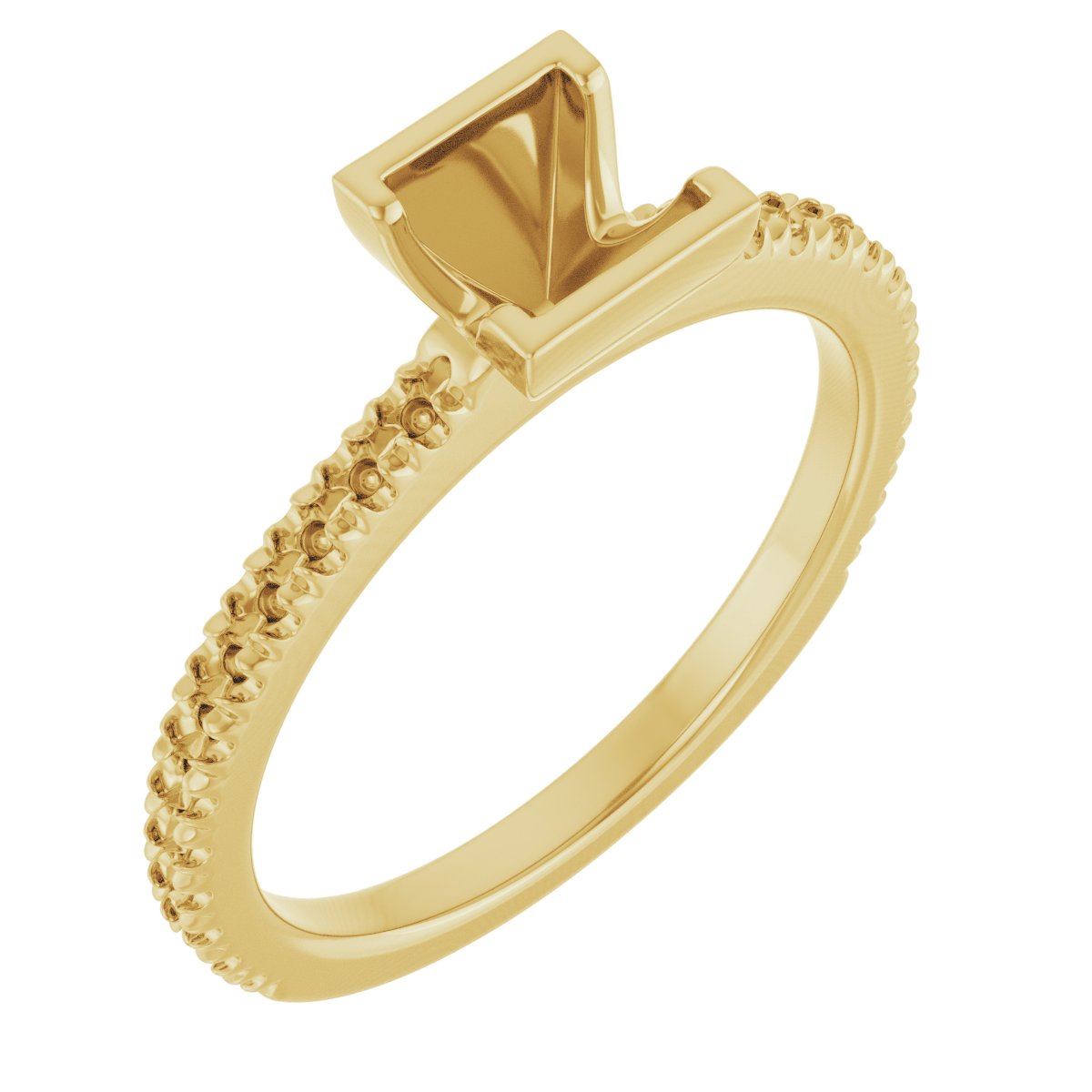 Half-Bezel Engagement Ring