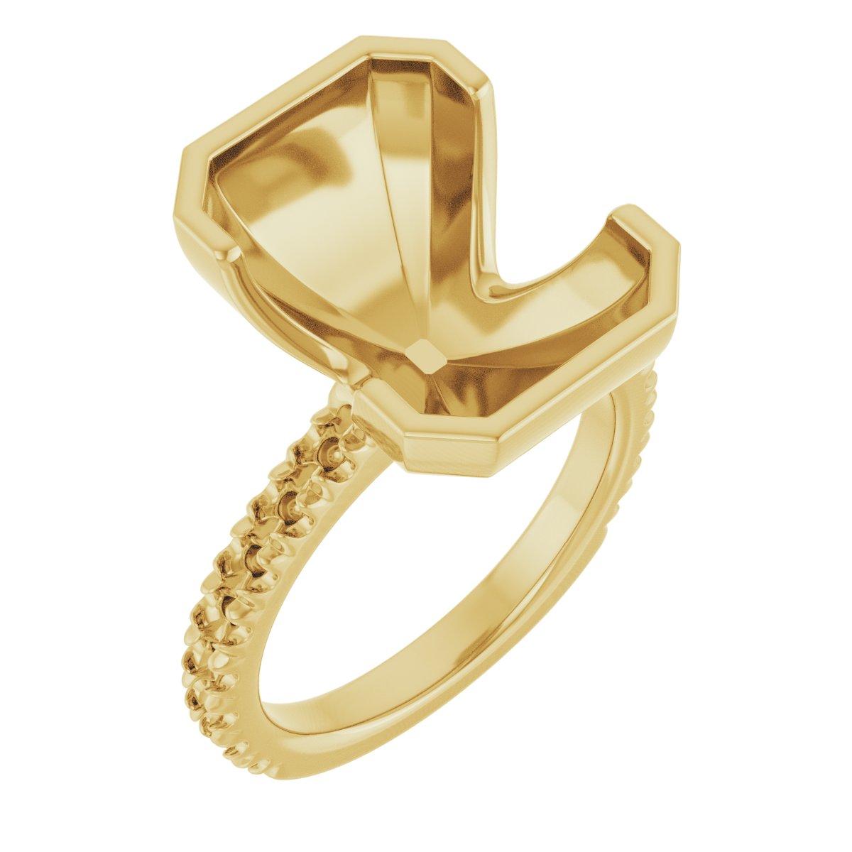 Half-Bezel Engagement Ring