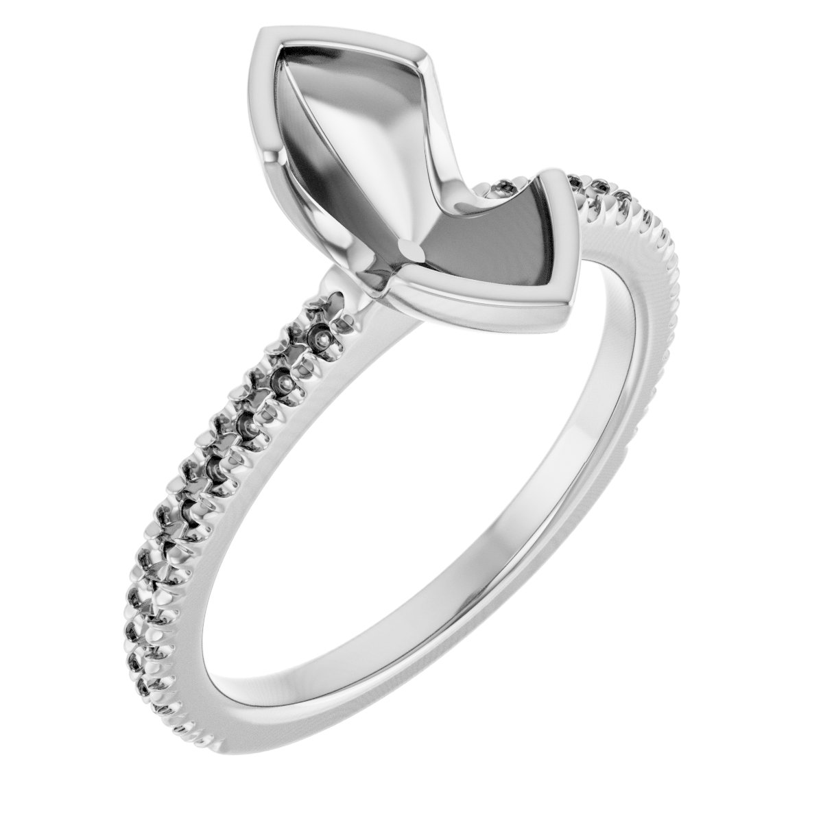 Half-Bezel Engagement Ring