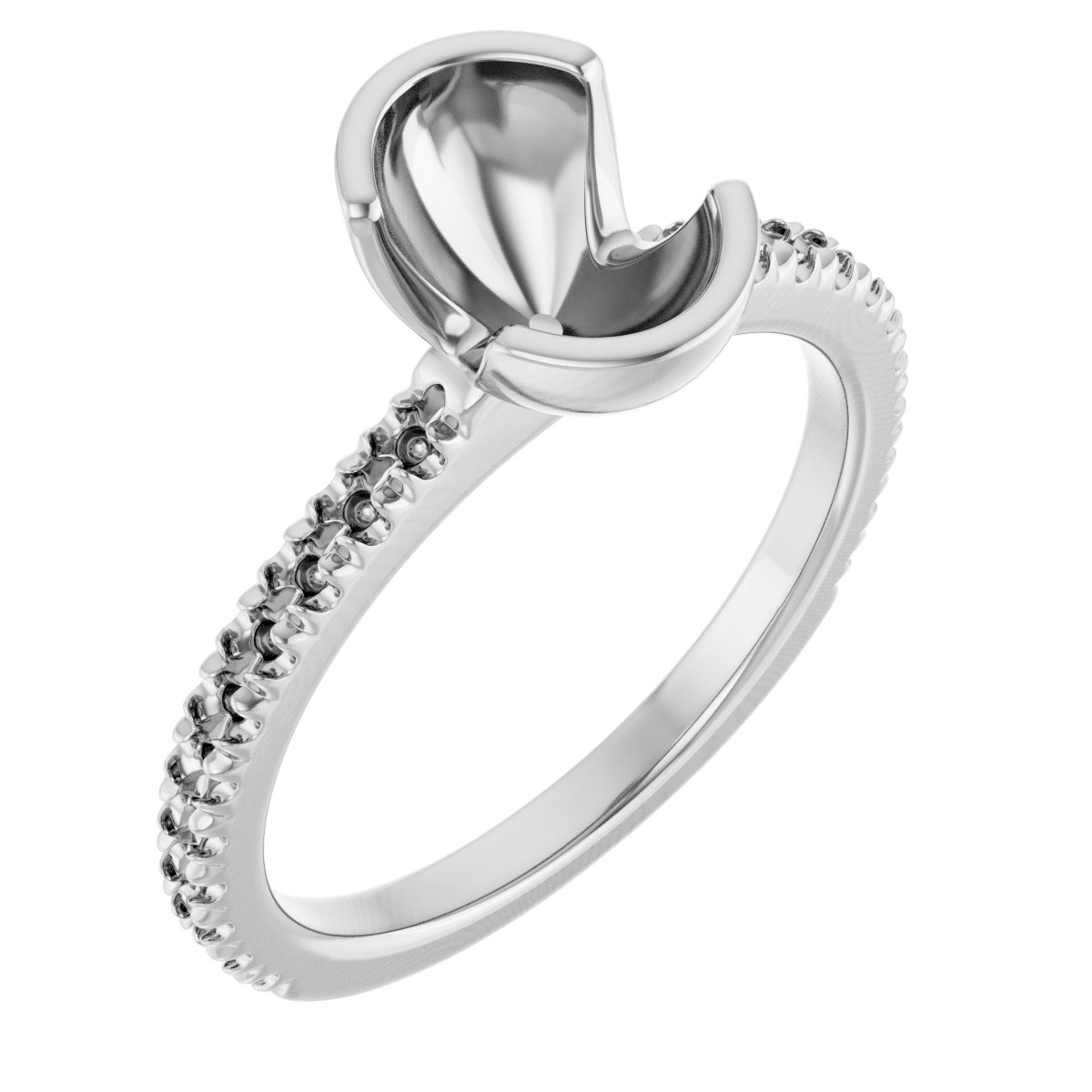 Half-Bezel Engagement Ring
