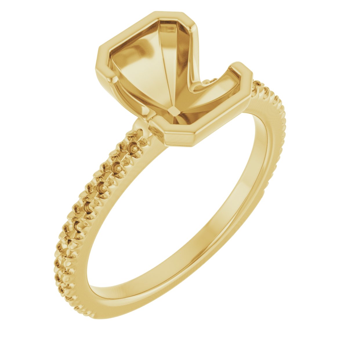 Half-Bezel Engagement Ring
