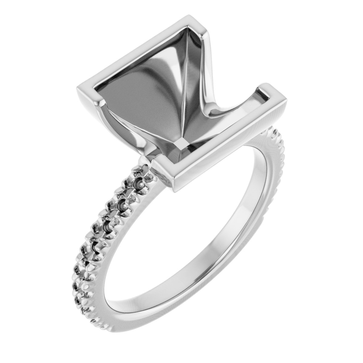 Half-Bezel Engagement Ring