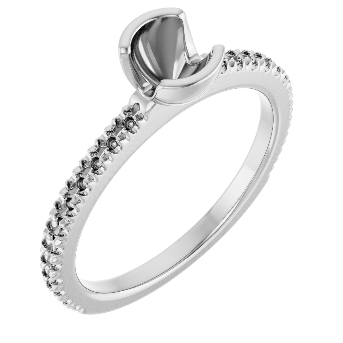 Half-Bezel Engagement Ring