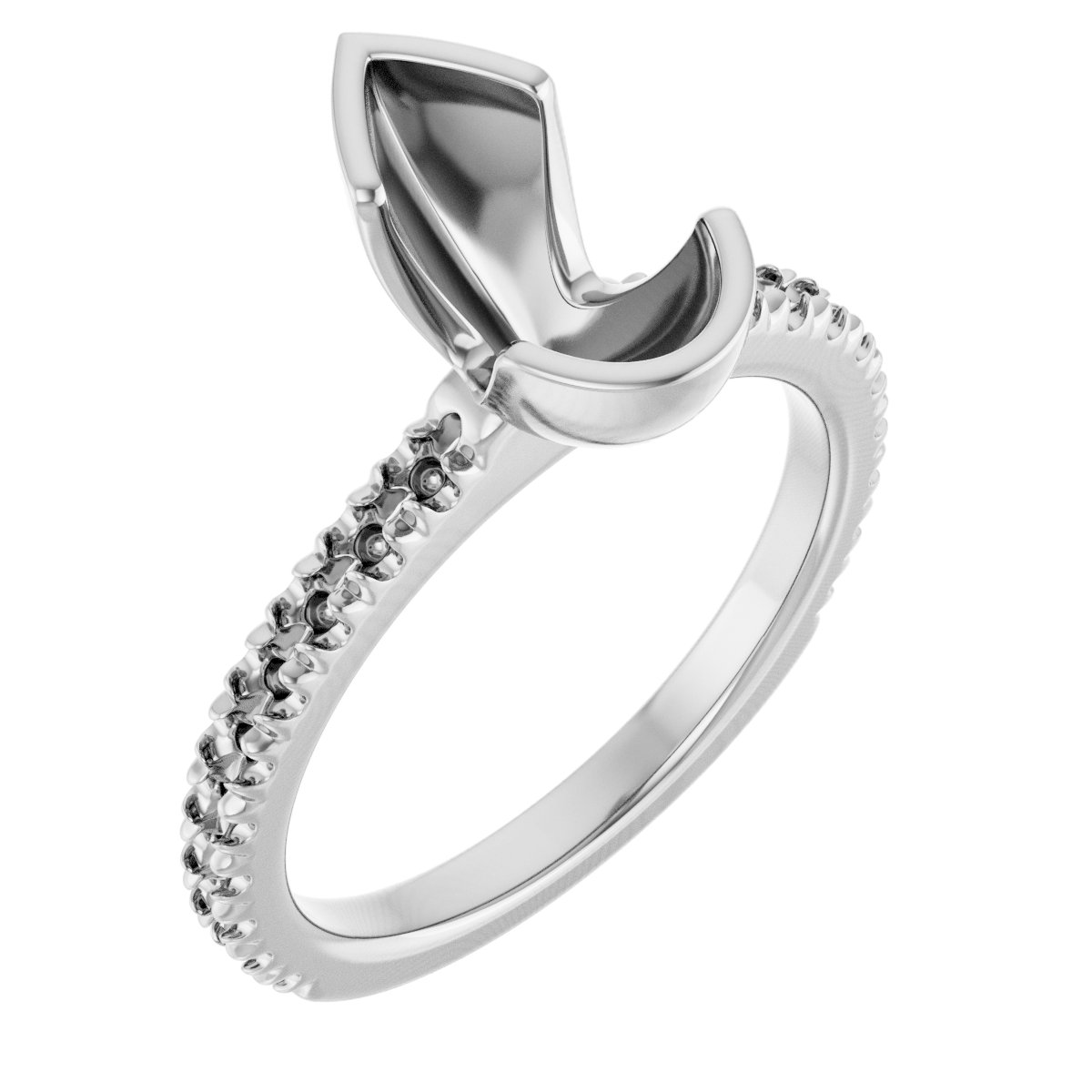 Half-Bezel Engagement Ring