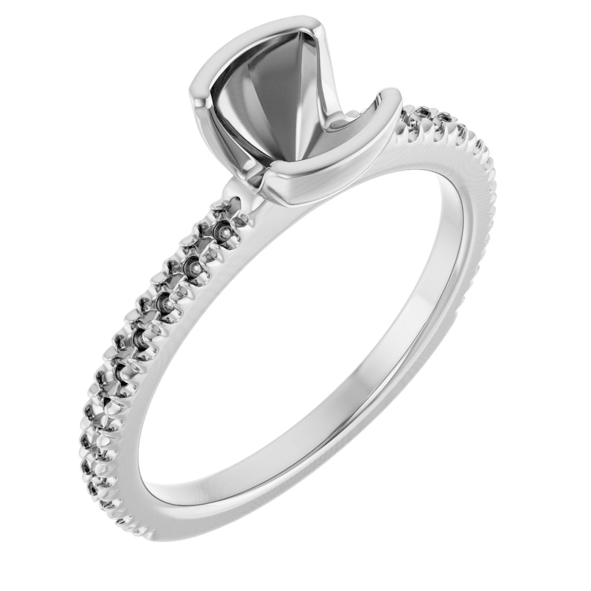 Half-Bezel Engagement Ring
