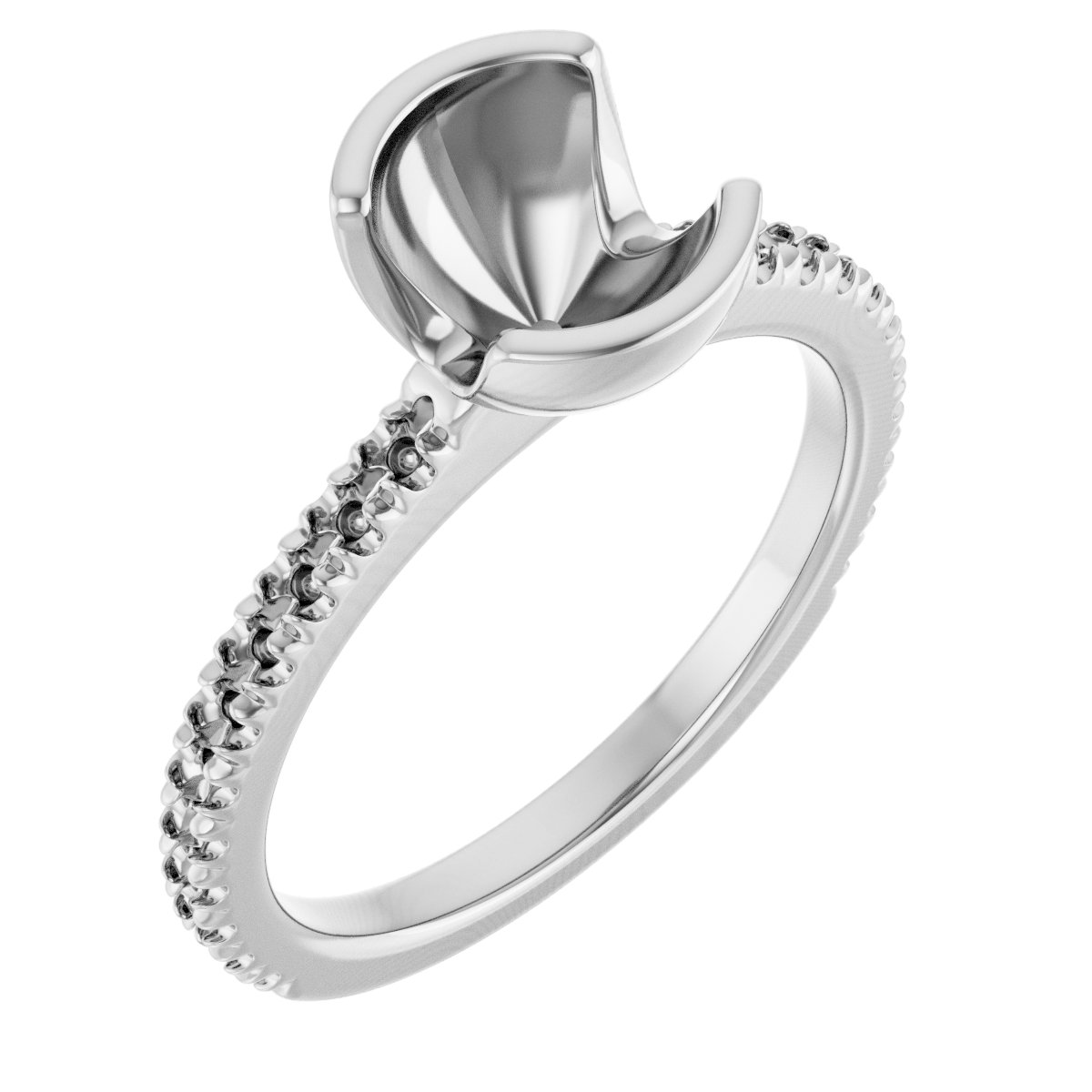 Half-Bezel Engagement Ring