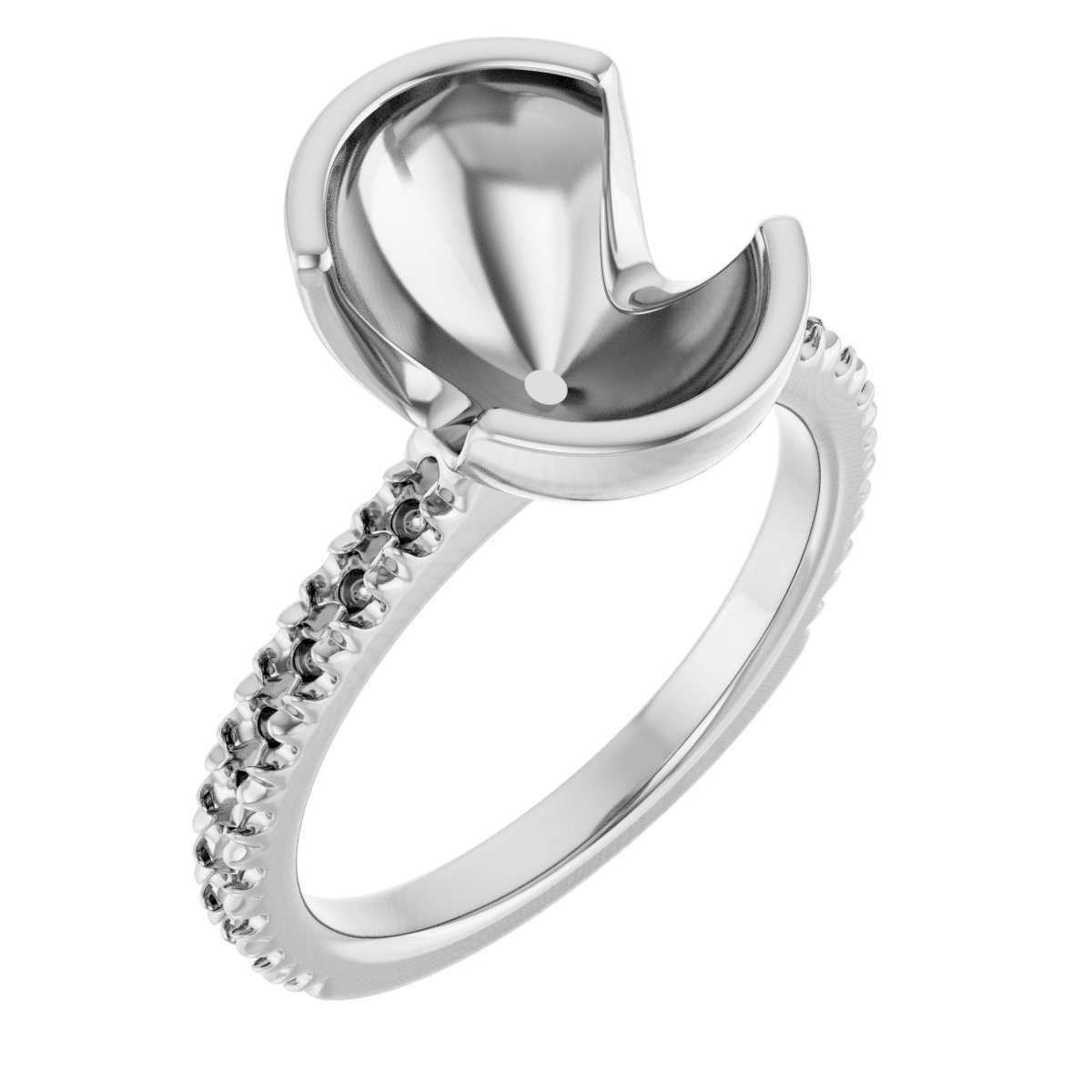Half-Bezel Engagement Ring