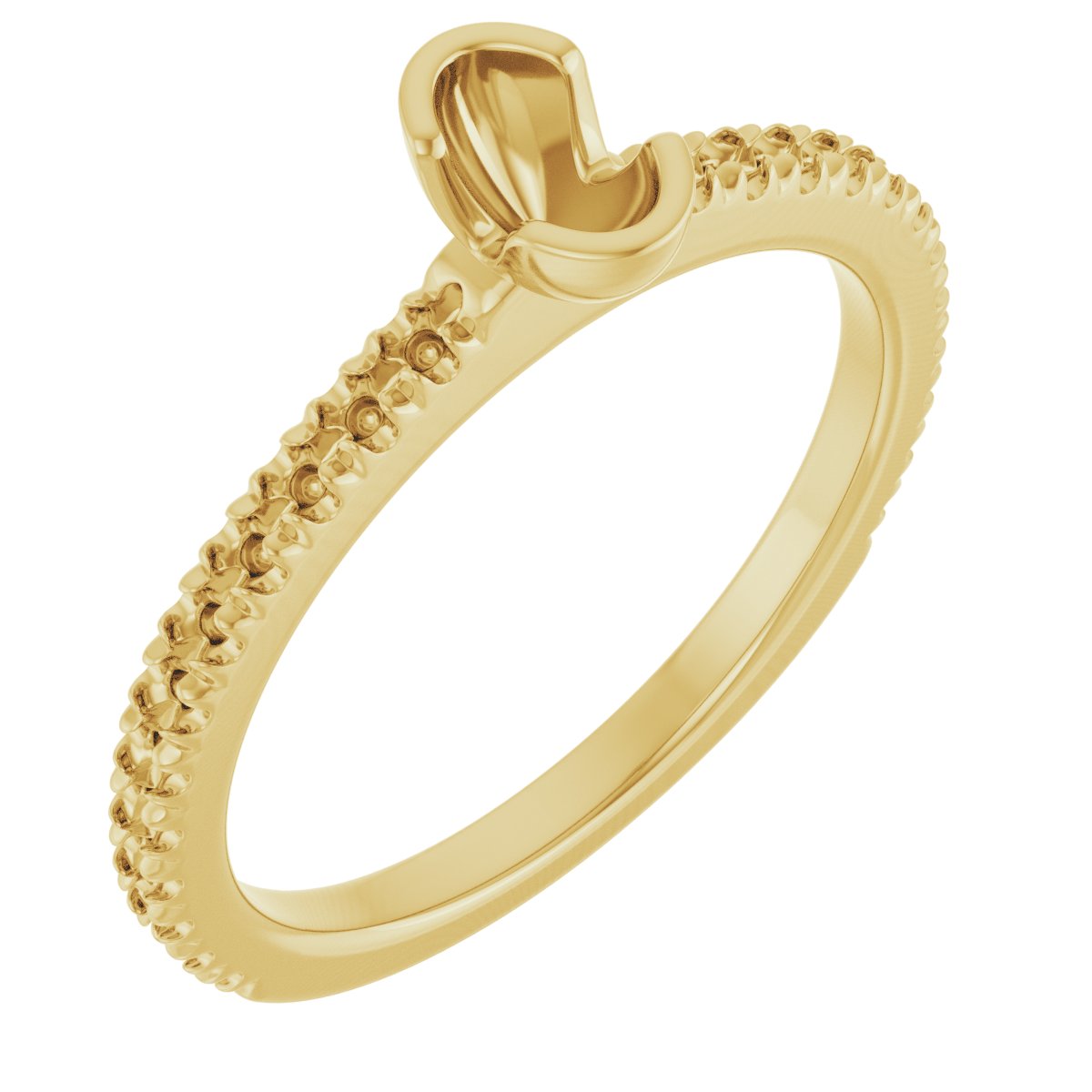Half-Bezel Engagement Ring