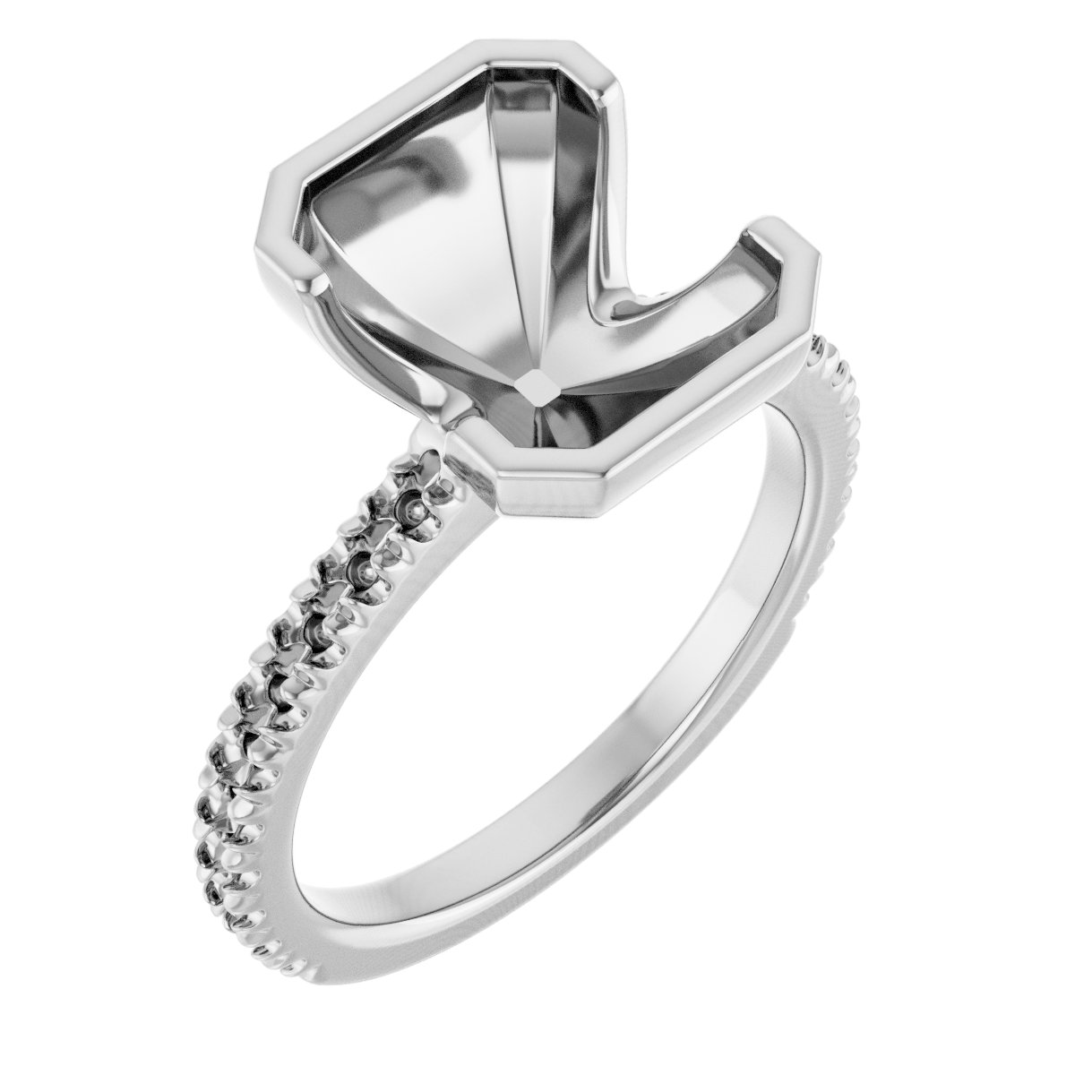 Half-Bezel Engagement Ring