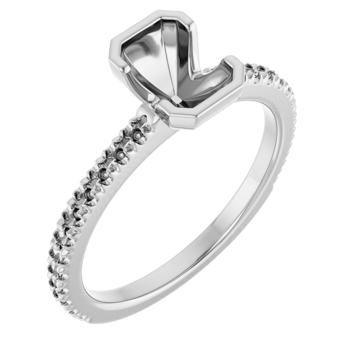 Half-Bezel Engagement Ring