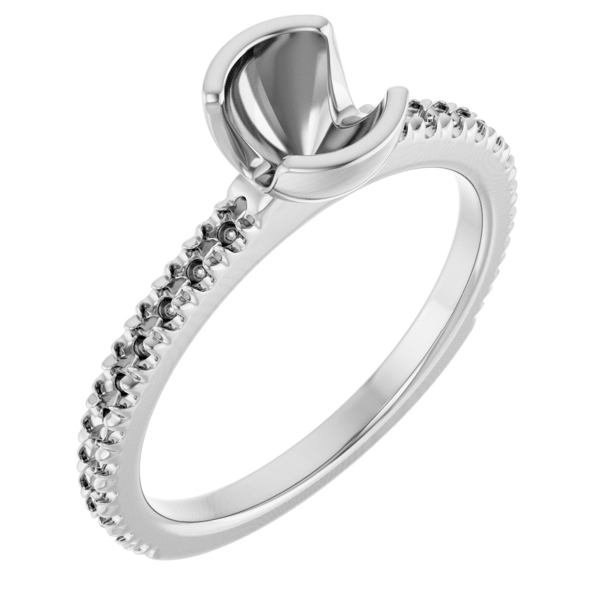Half-Bezel Engagement Ring