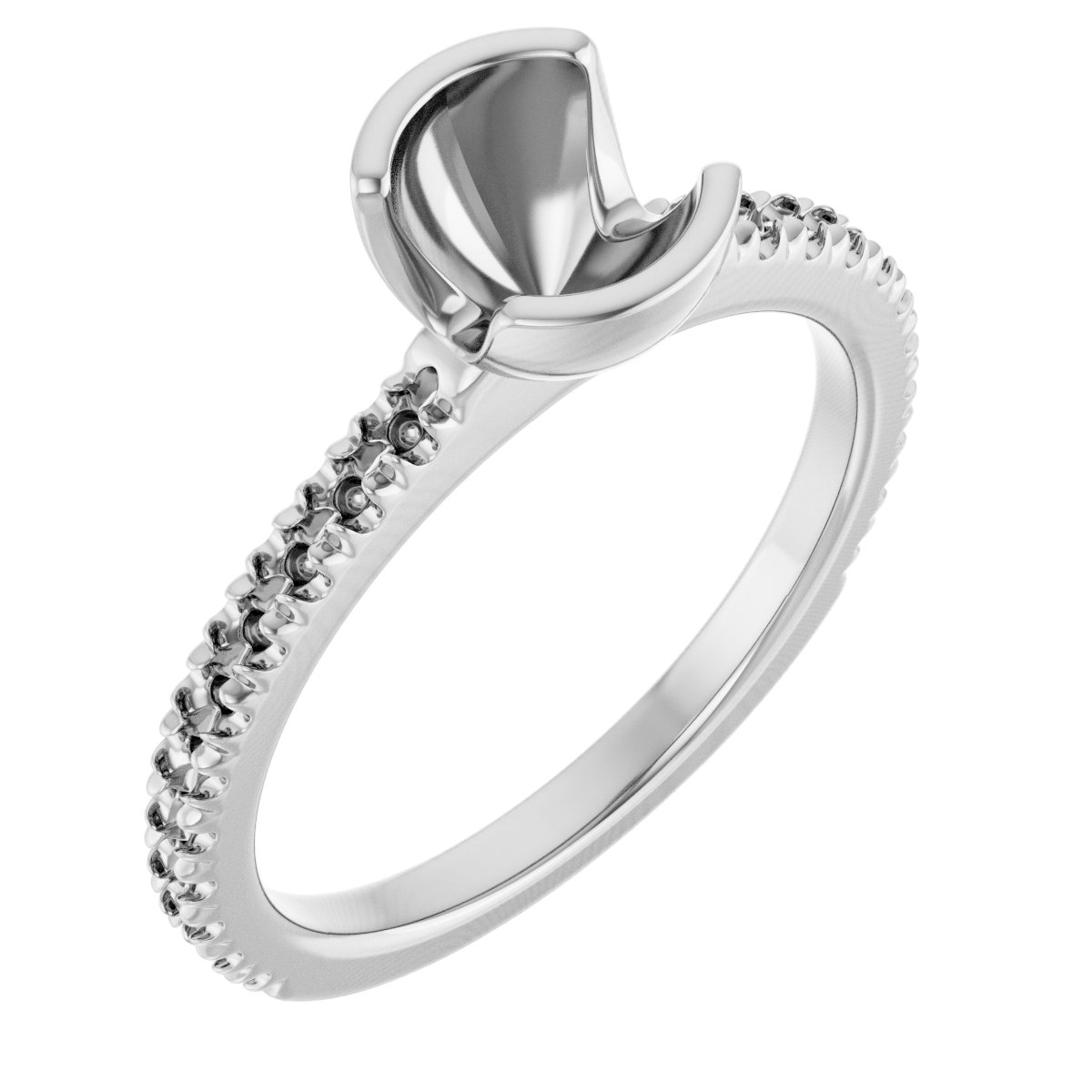 Half-Bezel Engagement Ring