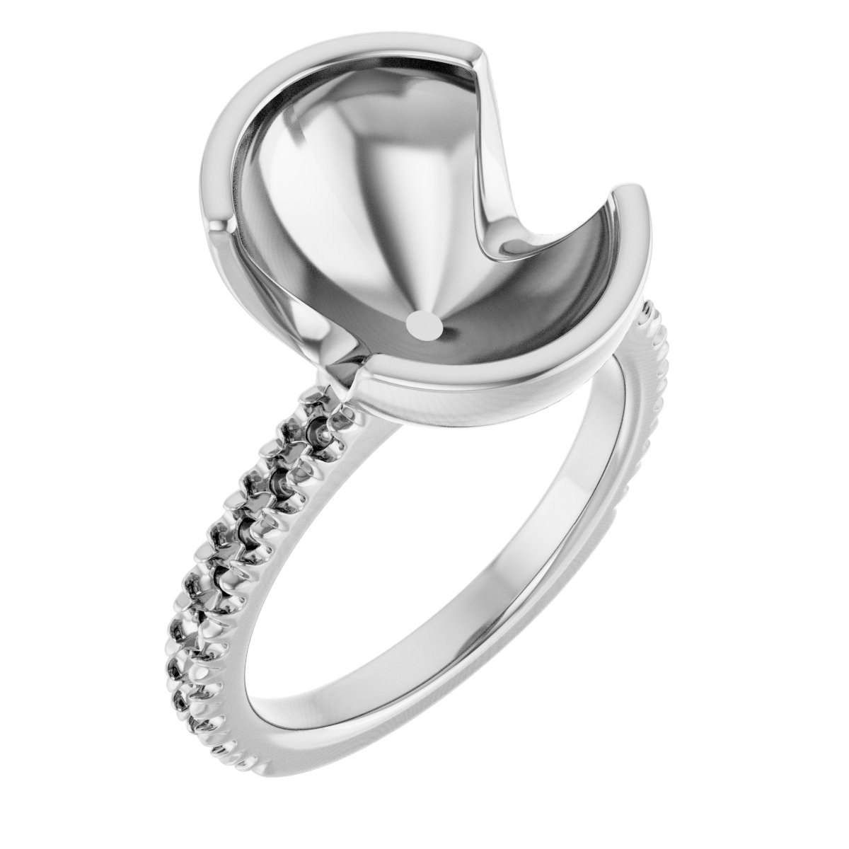 Half-Bezel Engagement Ring