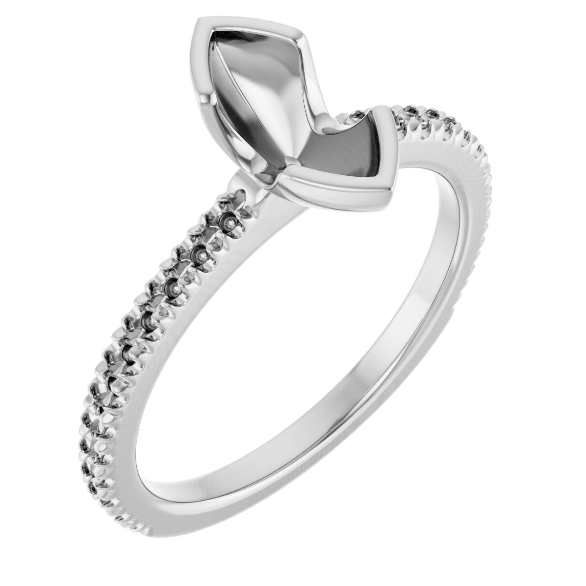 Half-Bezel Engagement Ring
