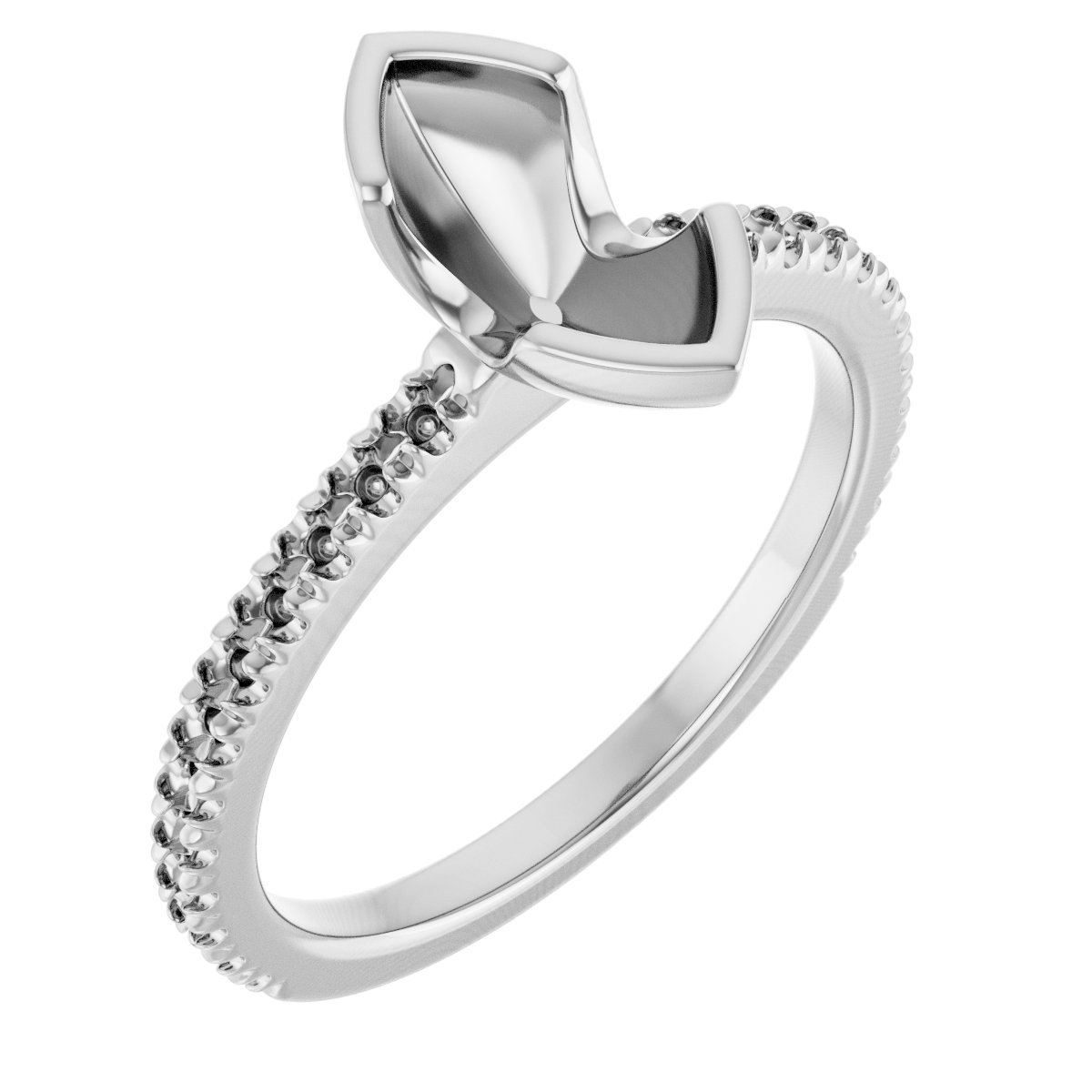 Half-Bezel Engagement Ring